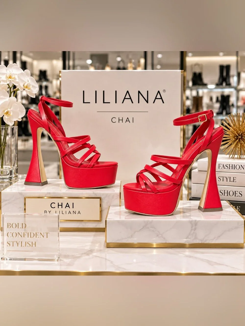 Liliana “CHAI” Red Platform Heels – Women’s Size 8 – New in Box